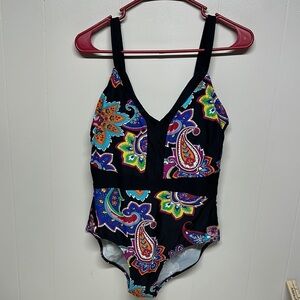 NWT Mazu Swim Colorful Paisley Women's One Piece Swimsuit
